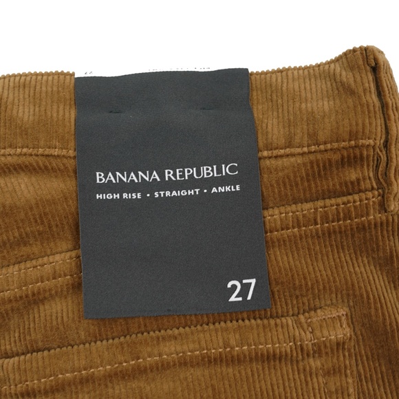 New BANANA REPUBLIC Size 27 High Rise Straight Leg Corduroy Pants Ankle Length - Picture 5 of 5